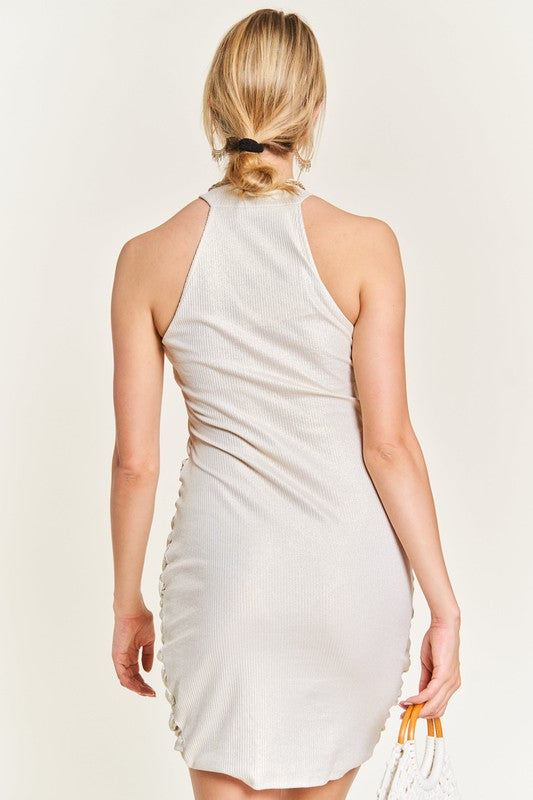 Ethereal Embrace Wrap Shimmer Dress | Luxury Evening Wear