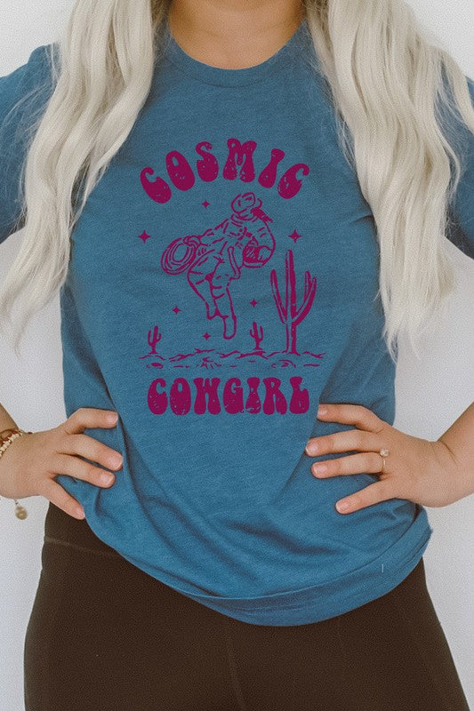 Galactica Rodeo: Starlit Cacti Oasis Graphic Tee