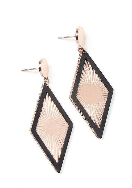 Golden Vertex Triad-Drop Earrings | Geometric Gold Statement – BHG