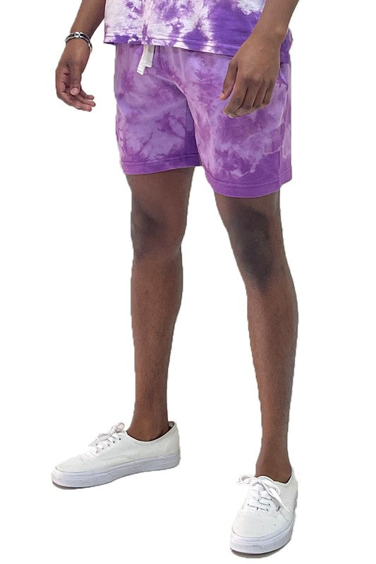 KaleidoComfort Canvas: Men's Artisan Tye Dye Plush Shorts