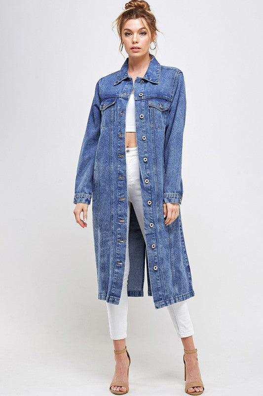 Ivory Chic: Timeless Non-Stretch Three-Quarter Denim Dream Jacket
