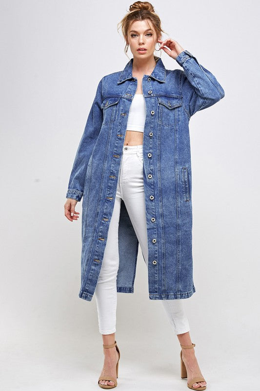 Ivory Chic: Timeless Non-Stretch Three-Quarter Denim Dream Jacket