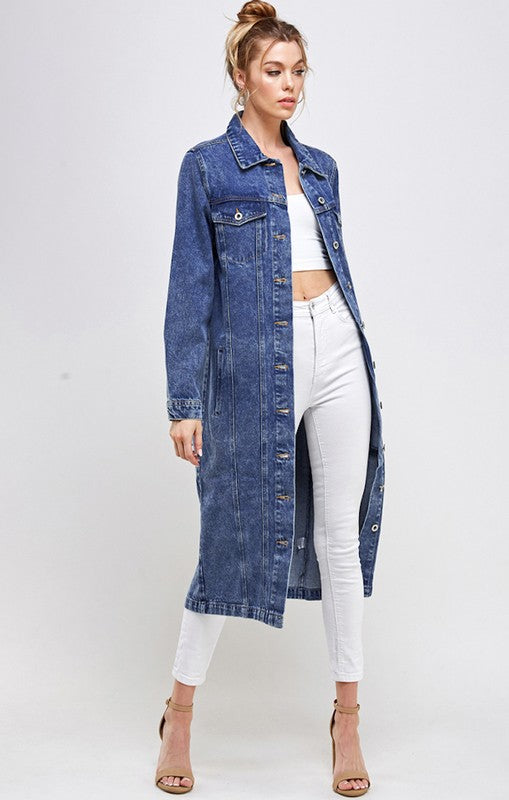 Ivory Chic: Timeless Non-Stretch Three-Quarter Denim Dream Jacket
