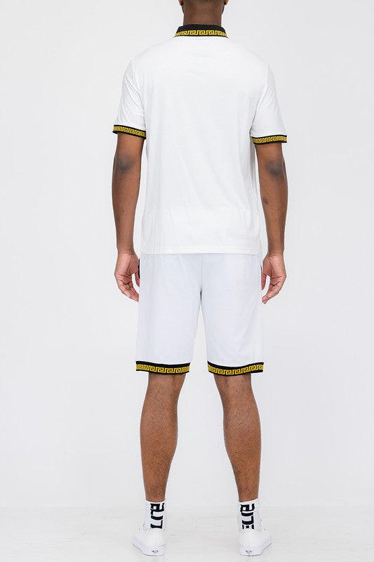 LionStride Cotton Polo & Shorts Combo
