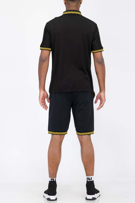 LionStride Cotton Polo & Shorts Combo