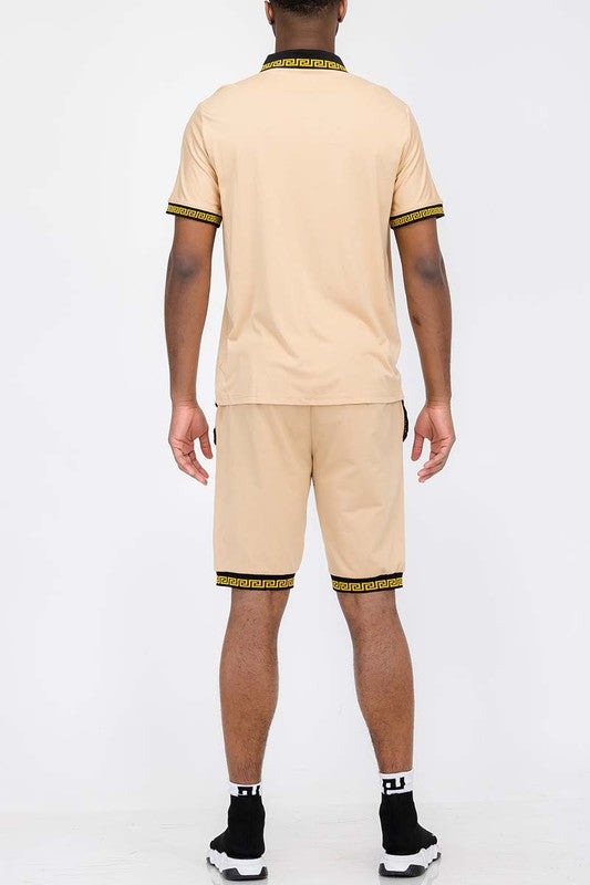 LionStride Cotton Polo & Shorts Combo
