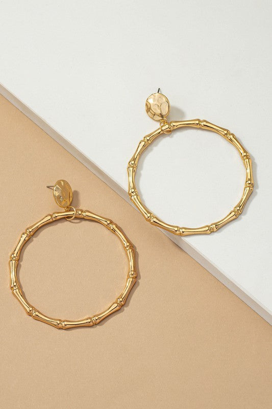 Golden Canopy: Glamorous Statement Bamboo Hoop Earrings
