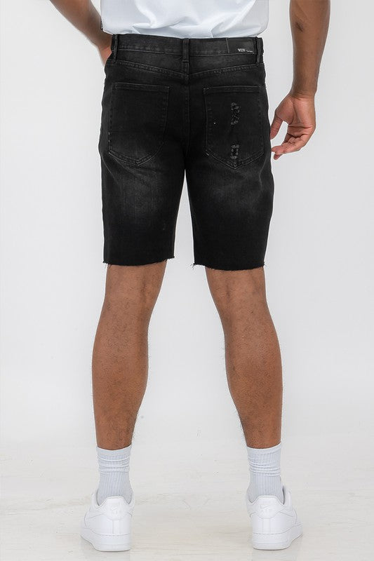 Urban Threads: Rebel Whiskered Flexi-Denim Shorts