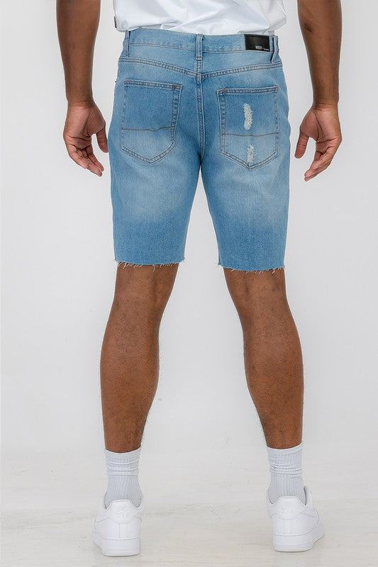 Urban Threads: Rebel Whiskered Flexi-Denim Shorts
