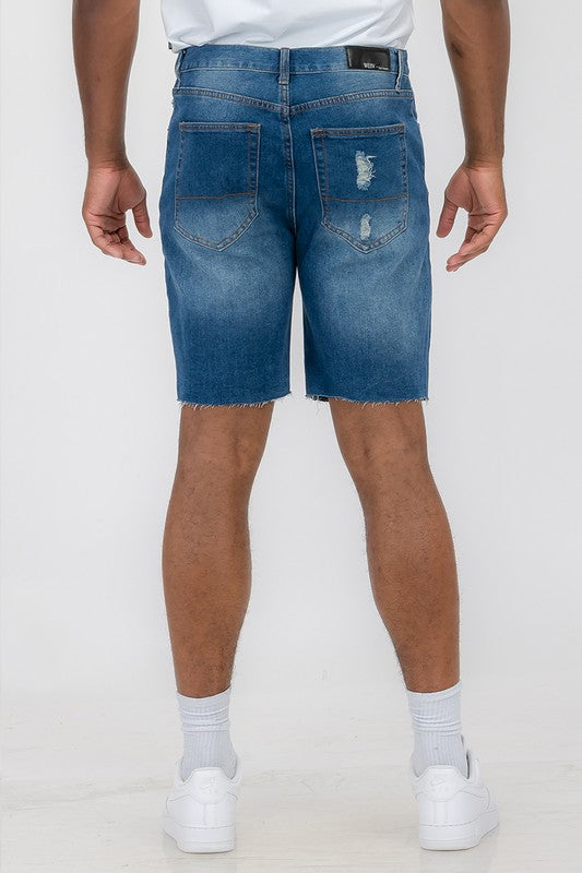 Urban Threads: Rebel Whiskered Flexi-Denim Shorts