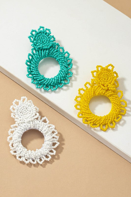 Beadazzle Delight Handmade Statement Seed Bead Earrings