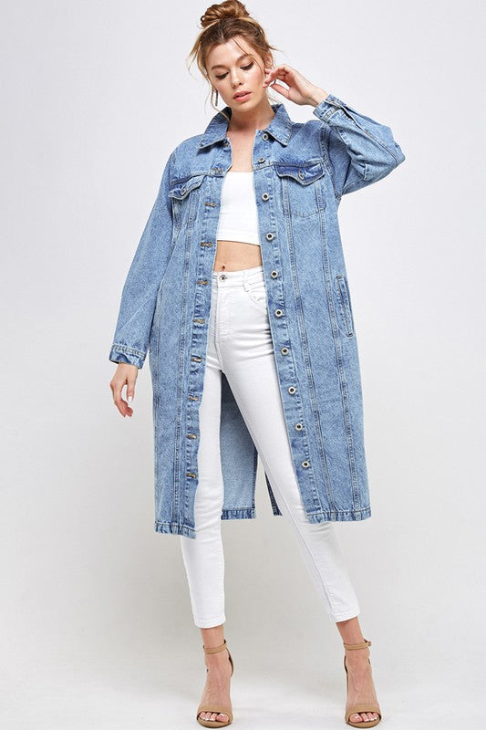 Ivory Chic: Timeless Non-Stretch Three-Quarter Denim Dream Jacket