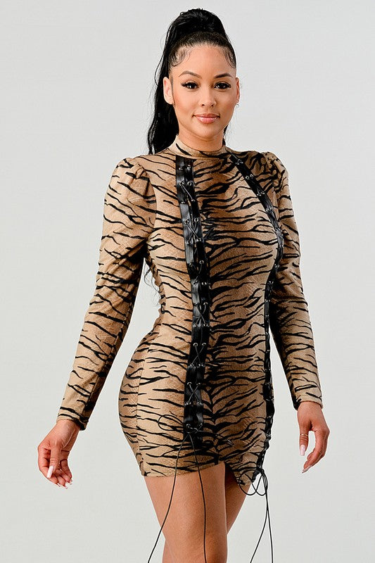 Feeling Fierce: Suede Leopard Transition Bodycon Mini