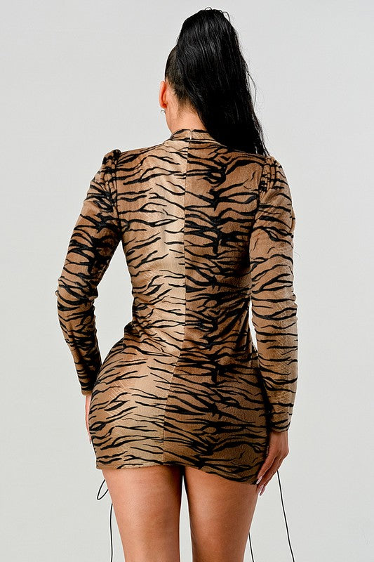 Feeling Fierce: Suede Leopard Transition Bodycon Mini