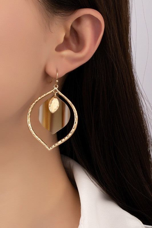MettleTear: Two-Tone Striped Resin Drops on Hammered Casting Teardrop Hoops