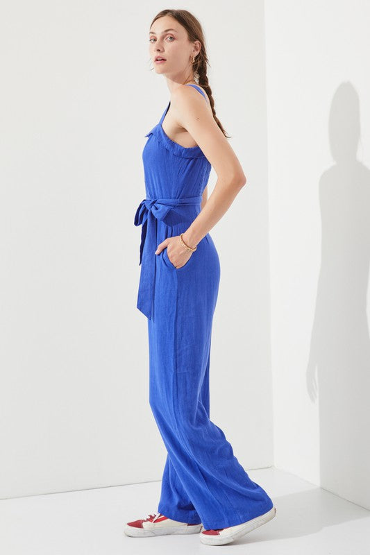 Boundless Empress Plus Jumpsuit | Linen-Blend Elegance