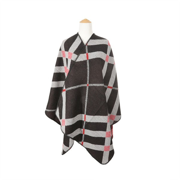 Chic Chameleon: Striped Asymmetry Cape Cardigan