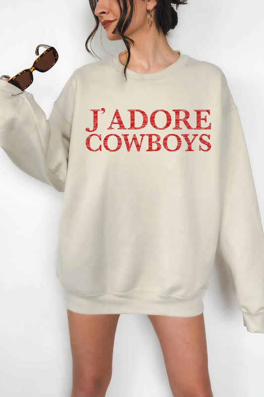 Cowboy Crush Capacious Comfort - The Jadore All-Over Oversize Sweatshirt
