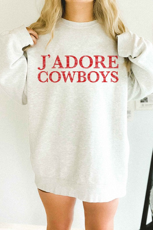 Cowboy Crush Capacious Comfort - The Jadore All-Over Oversize Sweatshirt
