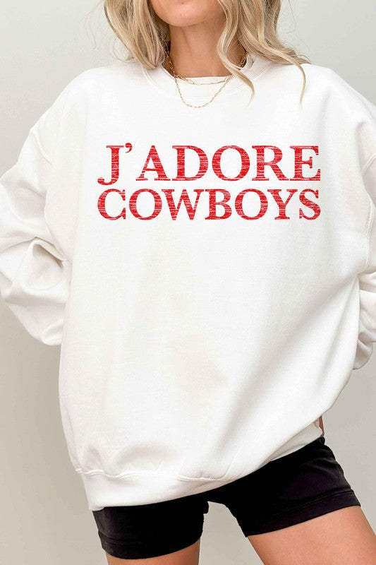 Cowboy Crush Capacious Comfort - The Jadore All-Over Oversize Sweatshirt