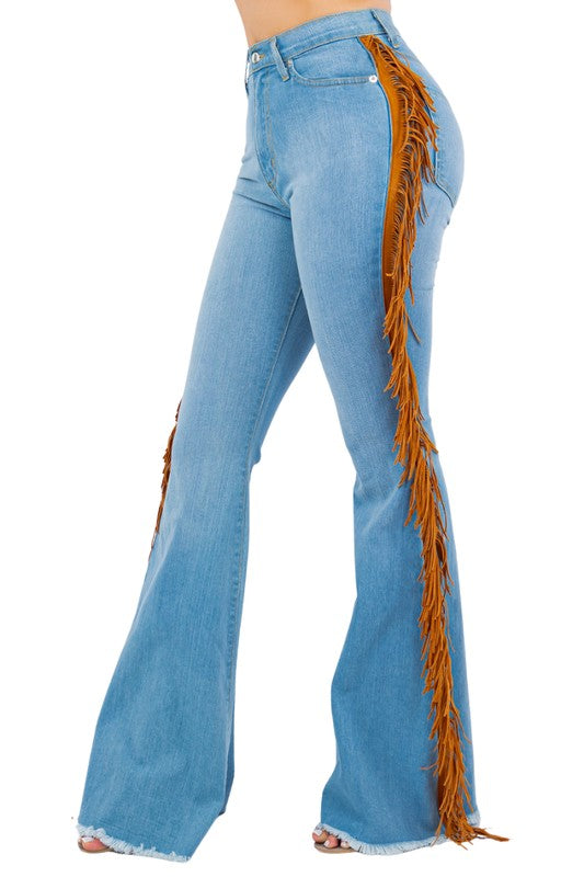 Skyline Sway Fringe Bell Bottoms