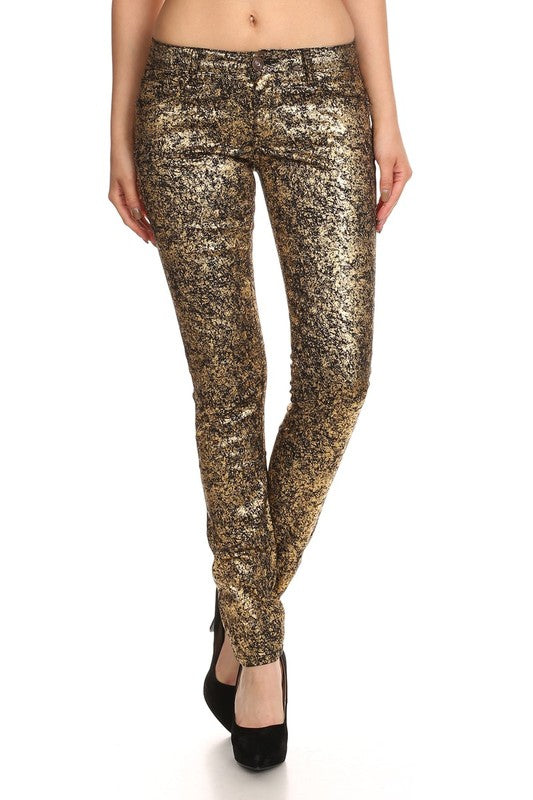 Electra Edge: Shimmer-Sheen Shakedown Skinny Jeans