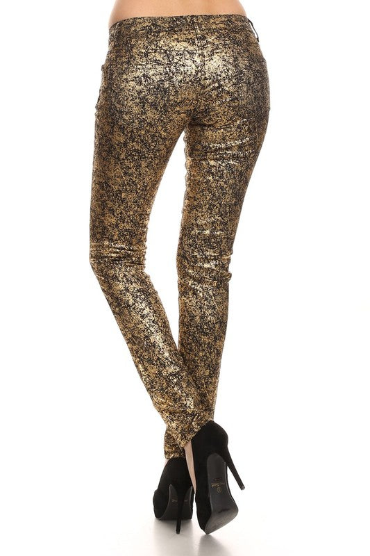 Electra Edge: Shimmer-Sheen Shakedown Skinny Jeans