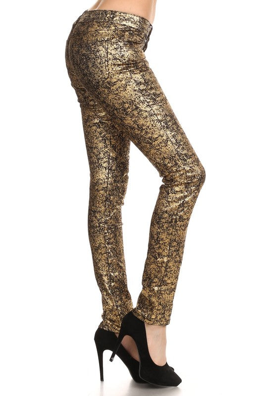 Electra Edge: Shimmer-Sheen Shakedown Skinny Jeans