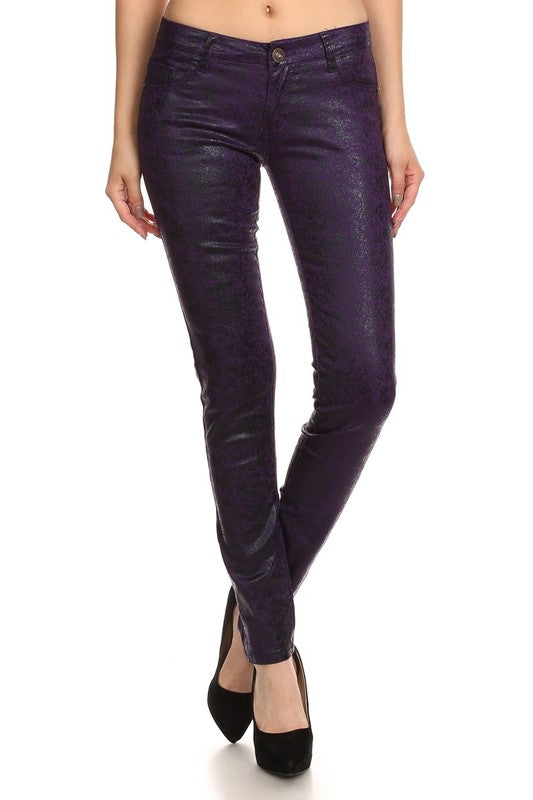 Electra Edge: Shimmer-Sheen Shakedown Skinny Jeans