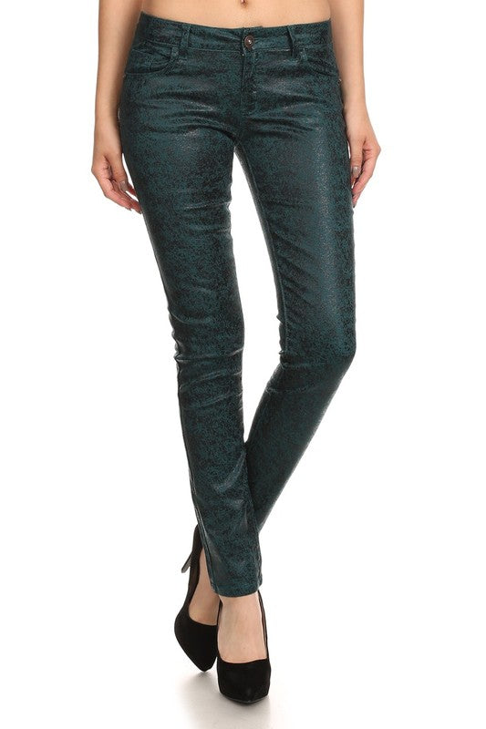 Electra Edge: Shimmer-Sheen Shakedown Skinny Jeans