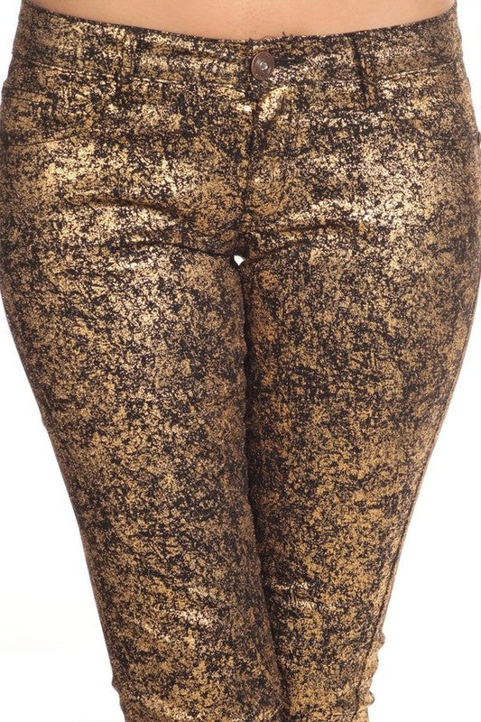 Electra Edge: Shimmer-Sheen Shakedown Skinny Jeans