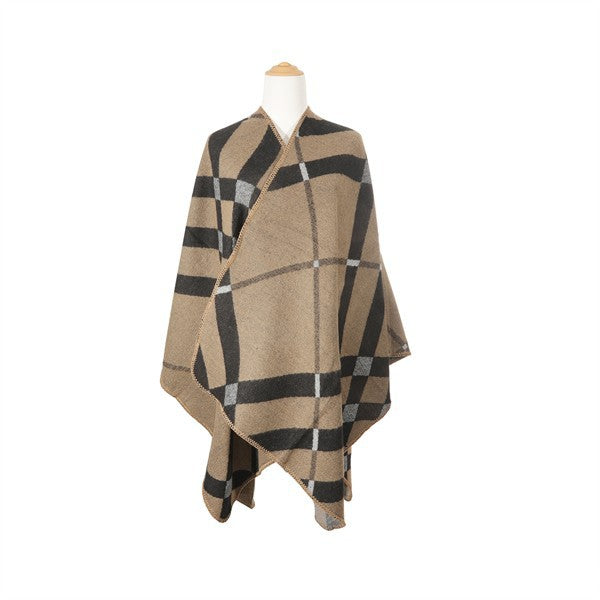 Chic Chameleon: Striped Asymmetry Cape Cardigan