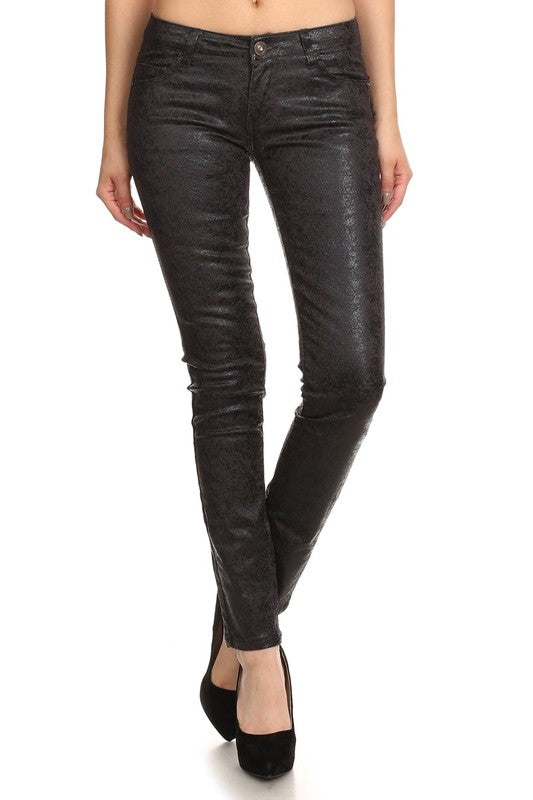 Electra Edge: Shimmer-Sheen Shakedown Skinny Jeans