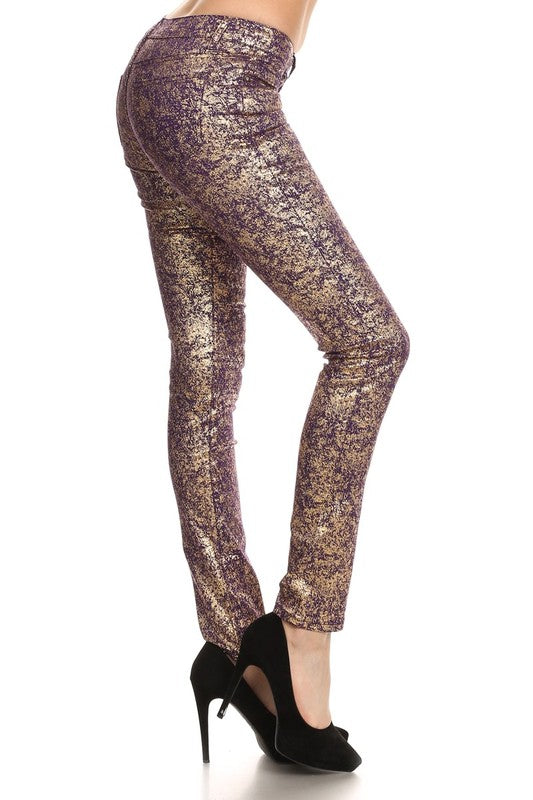 Electra Edge: Shimmer-Sheen Shakedown Skinny Jeans