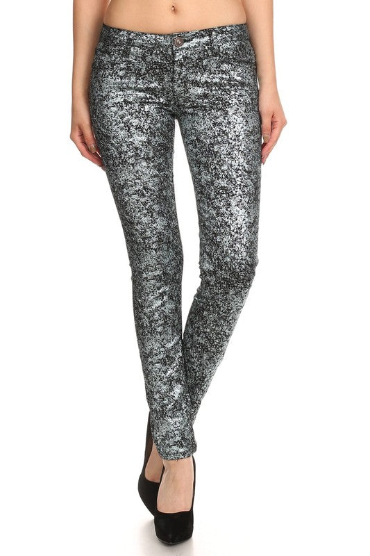 Electra Edge: Shimmer-Sheen Shakedown Skinny Jeans