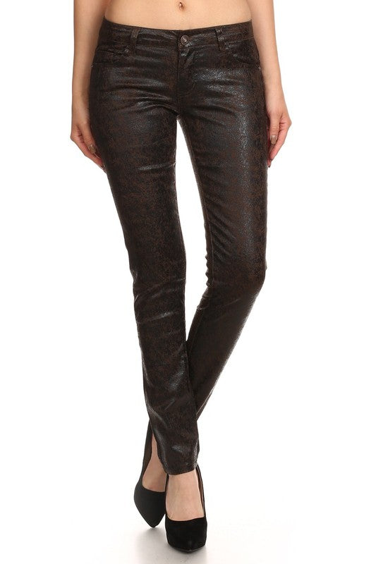 Electra Edge: Shimmer-Sheen Shakedown Skinny Jeans