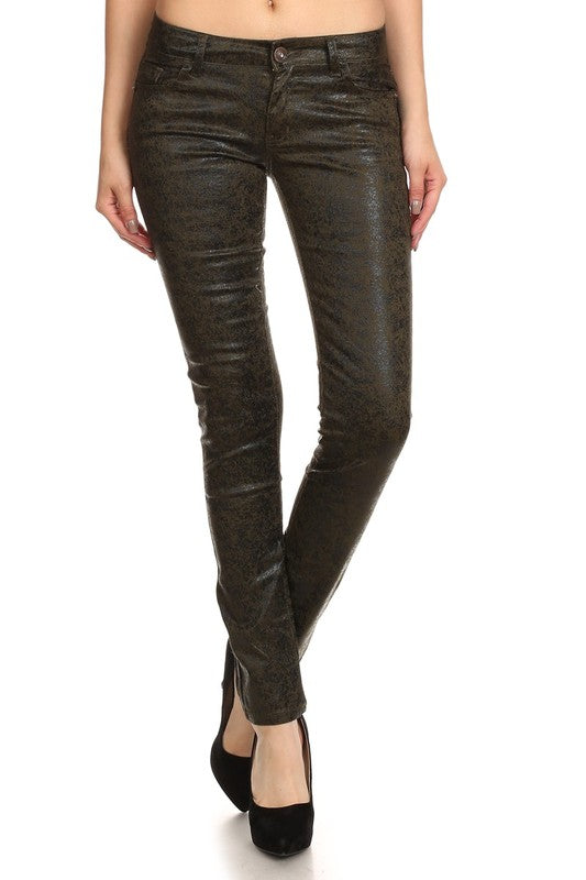 Electra Edge: Shimmer-Sheen Shakedown Skinny Jeans