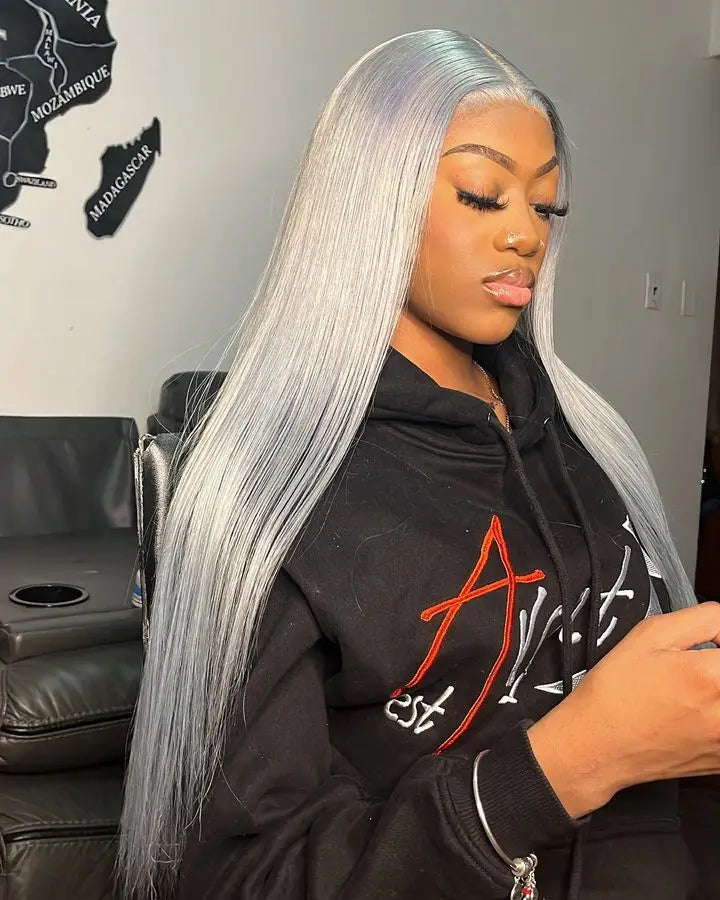 Gray Glam Mirage Glueless, Full Lace, Transparent Lace Frontal Wigs