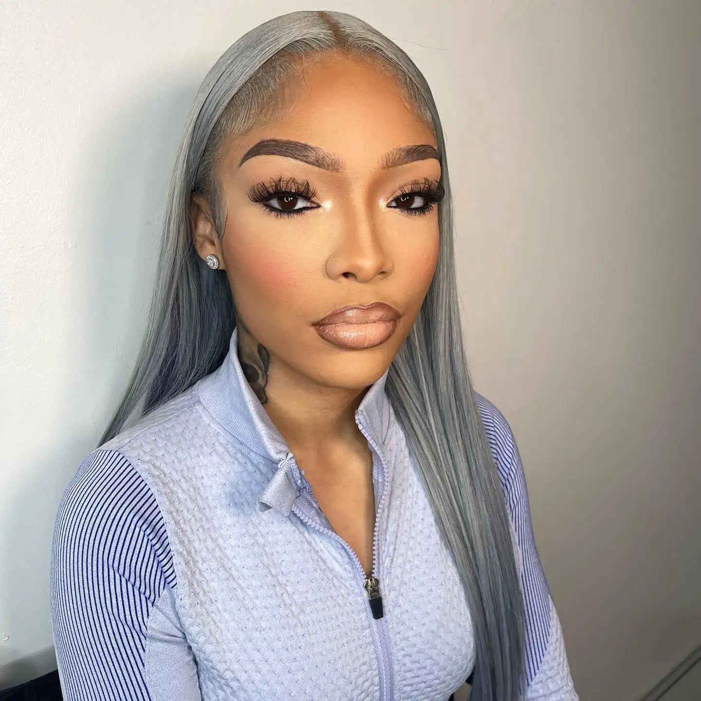Gray Glam Mirage Glueless, Full Lace, Transparent Lace Frontal Wigs