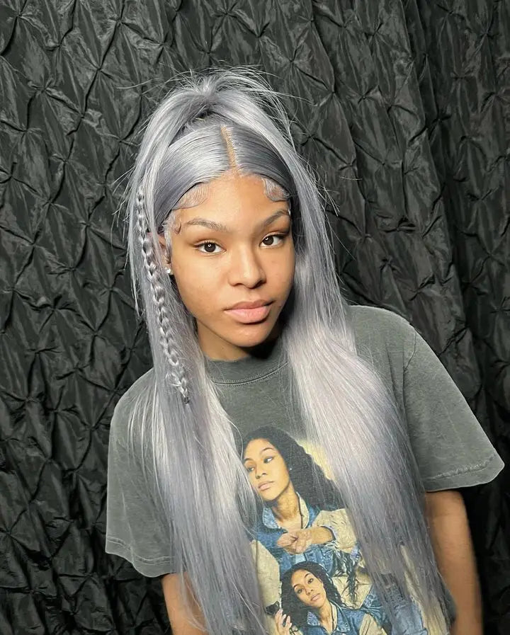 Gray Glam Mirage Glueless, Full Lace, Transparent Lace Frontal Wigs