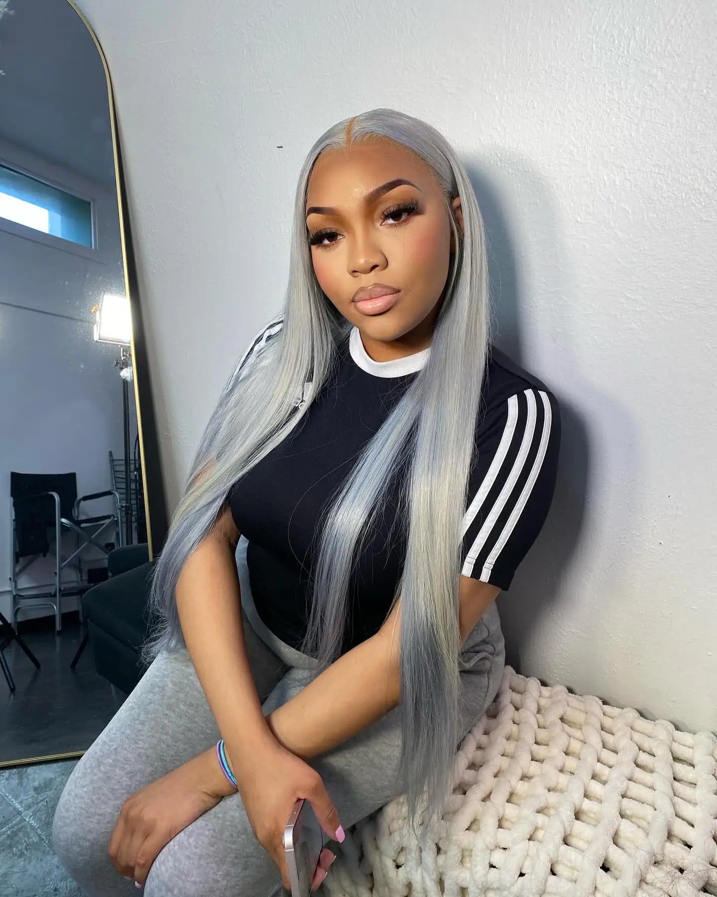 Gray Glam Mirage Glueless, Full Lace, Transparent Lace Frontal Wigs