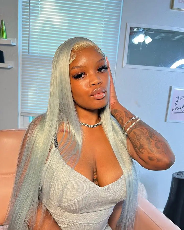 Gray Glam Mirage Glueless, Full Lace, Transparent Lace Frontal Wigs