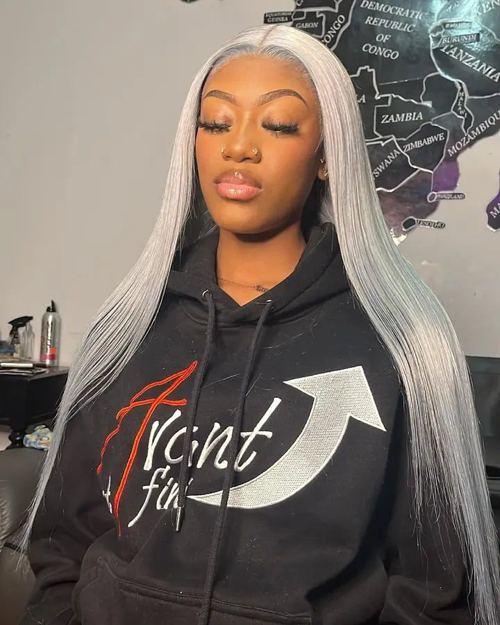 Gray Glam Mirage Glueless, Full Lace, Transparent Lace Frontal Wigs