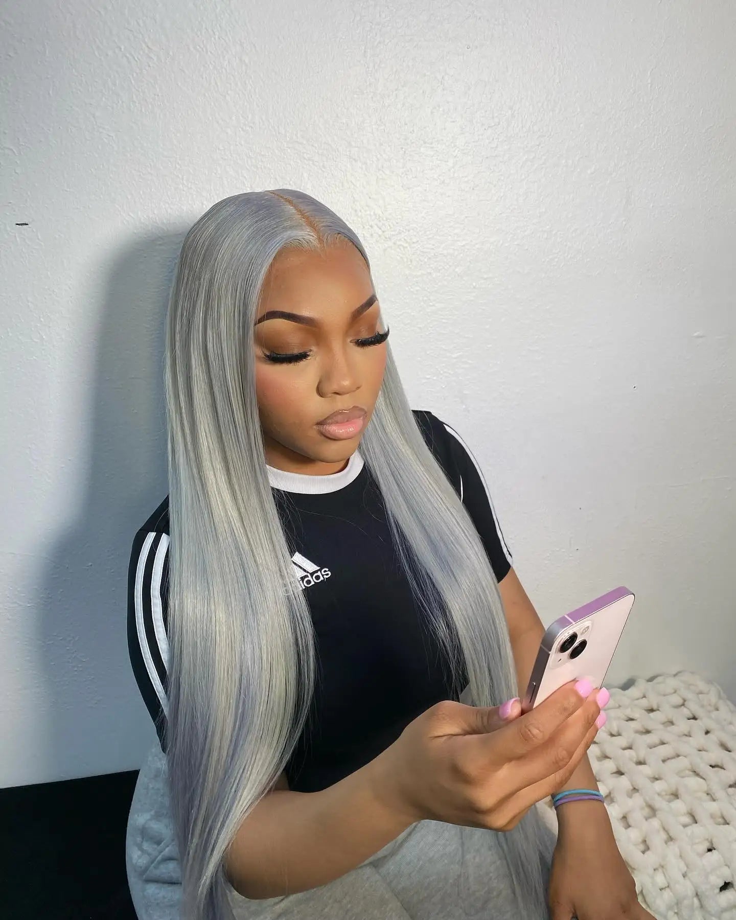 Gray Glam Mirage Glueless, Full Lace, Transparent Lace Frontal Wigs