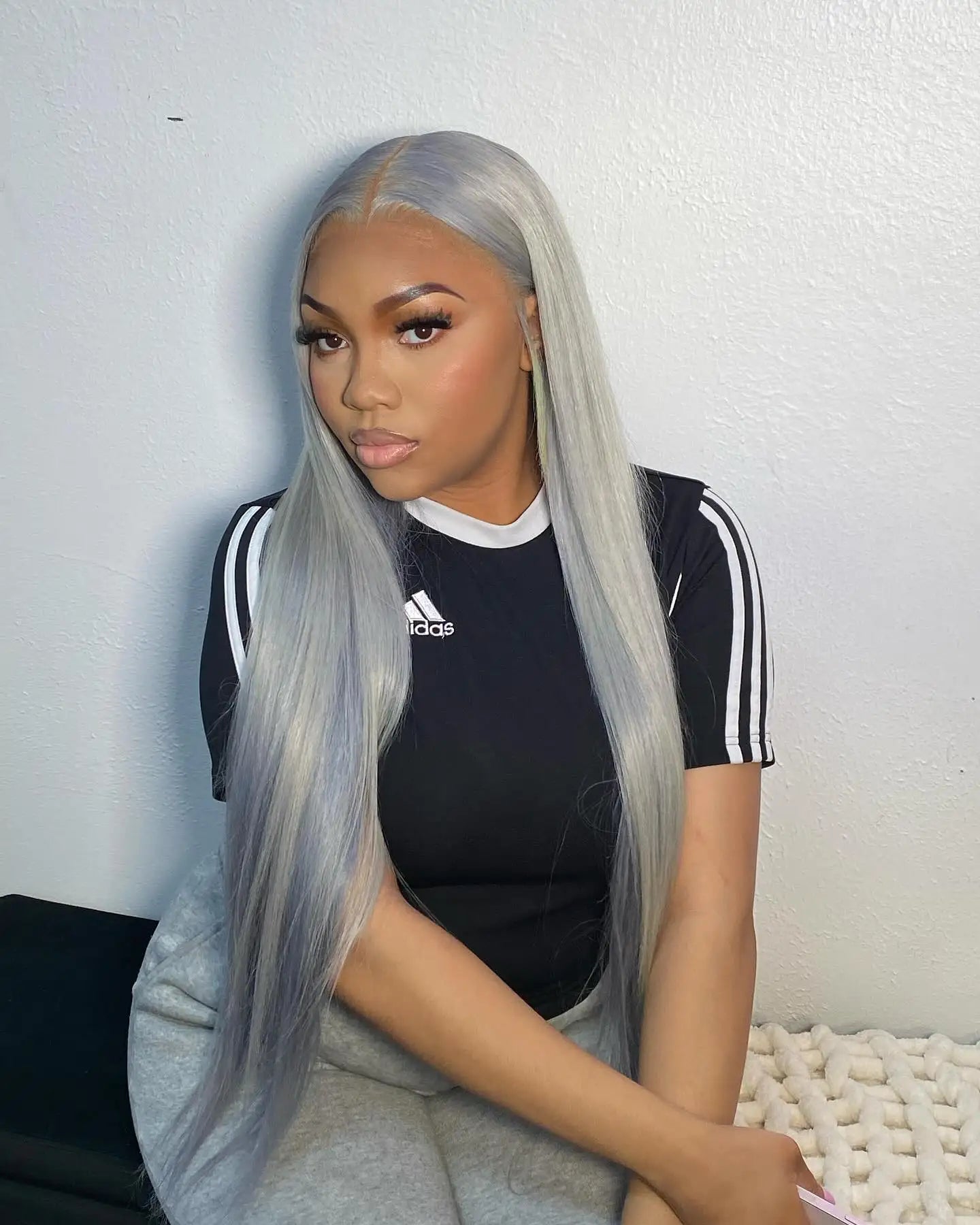 Gray Glam Mirage Glueless, Full Lace, Transparent Lace Frontal Wigs