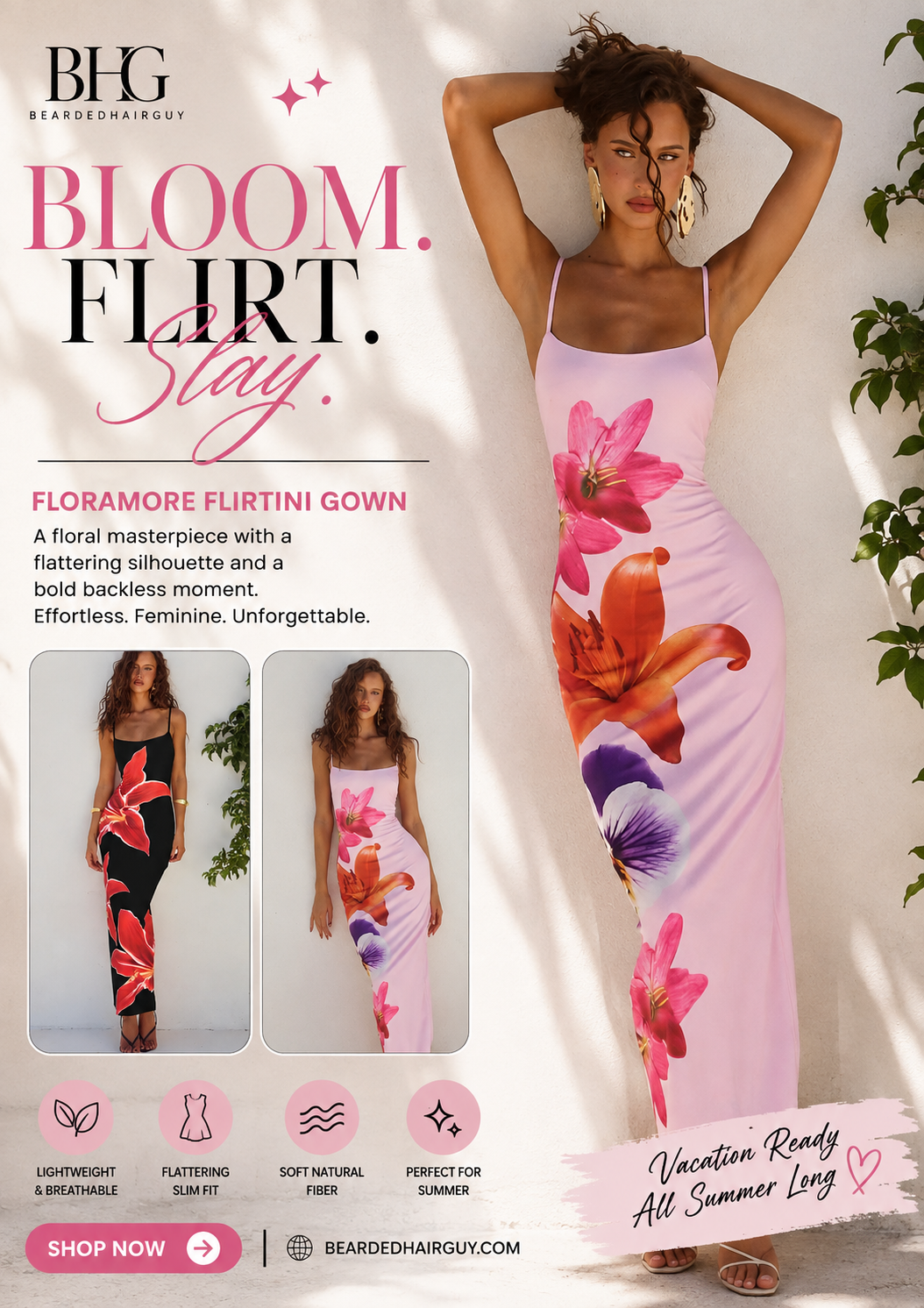 Flora Belle Backless Maxi Dress