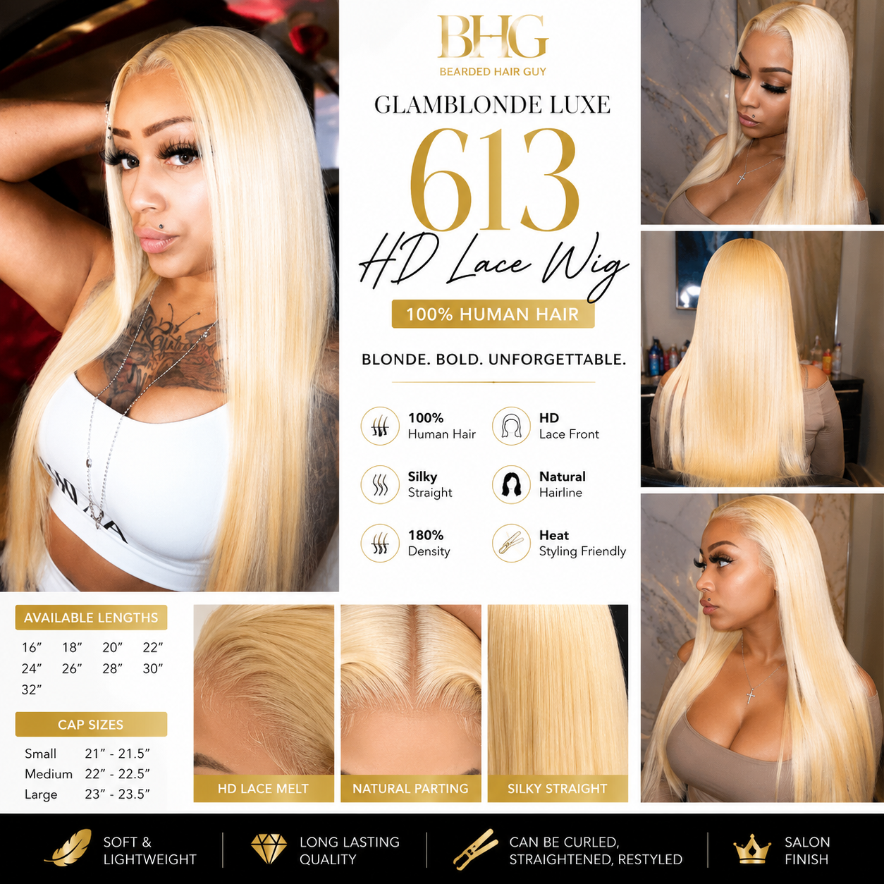 BHG GlamBlonde Luxe 613 HD Lace Wig