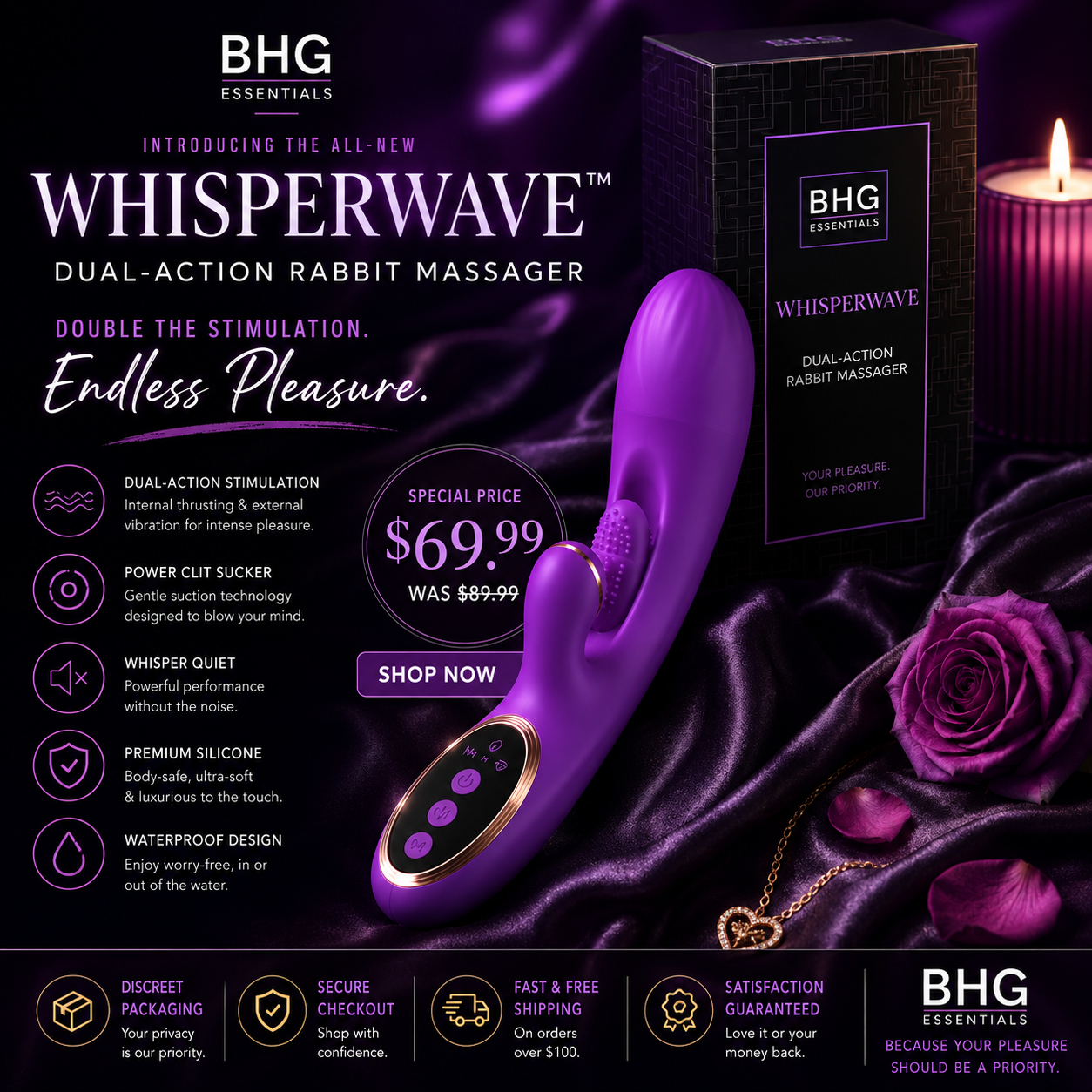 BHG WhisperWave Dual-Action Rabbit Massager