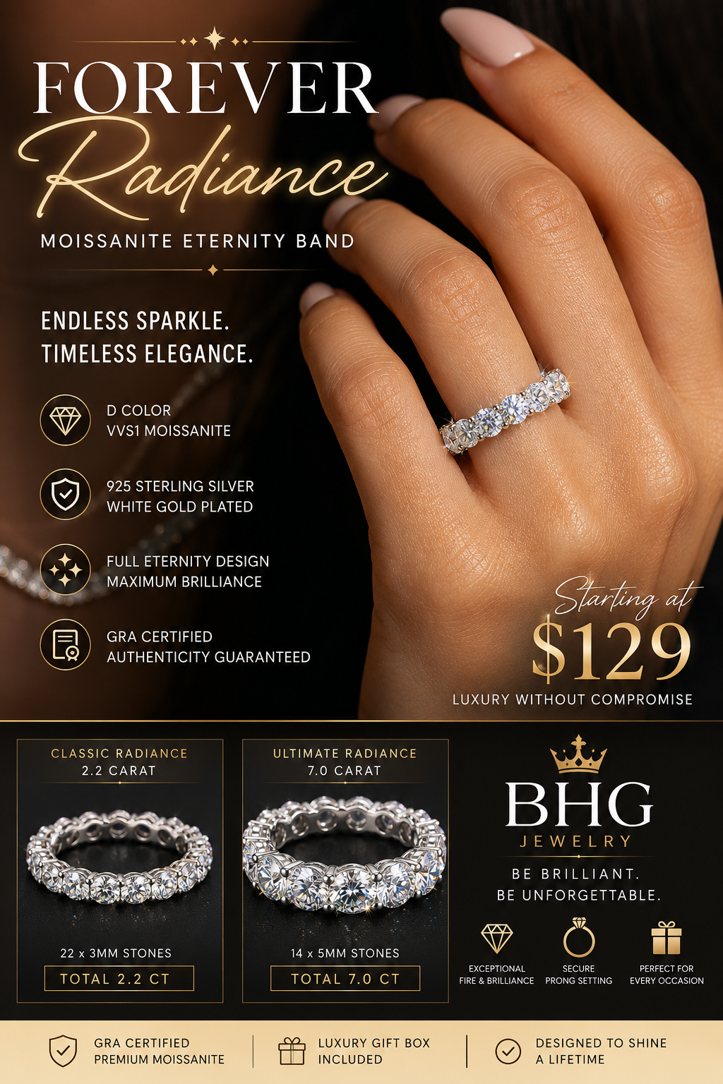 Forever Radiance Moissanite Eternity Band
