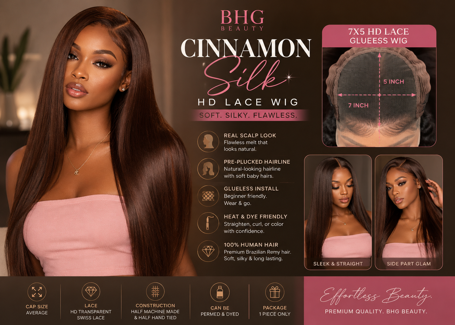 Cinnamon Silk HD Lace Wig